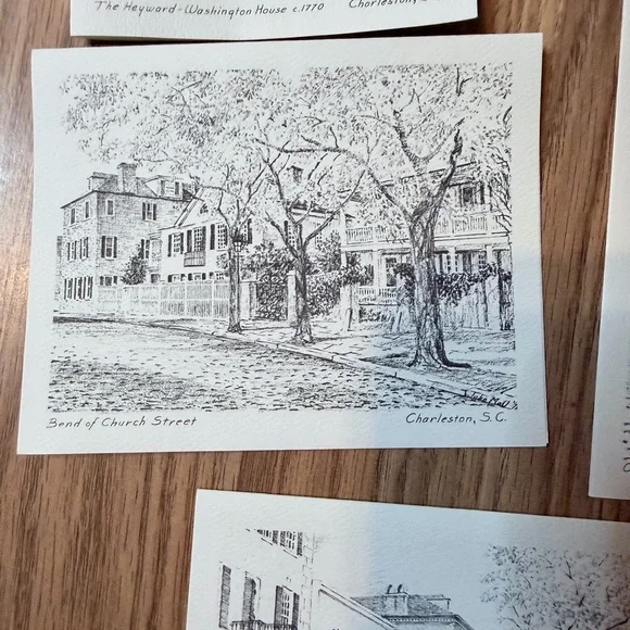 Charming Black and White Home Charleston SC Sketches Note Cards (5) Historical - Picture 6 of 10